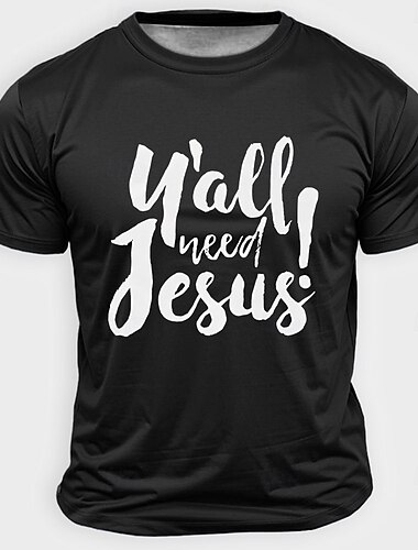  Påske Herre Jesus T skjorte Kortermet T skjorte 3D-utskrift Crew-hals Skjorte Designer Fritid Fest Ferie Svart Hvit Blå Sommer Vår Klær S M L XL XXL XXXL