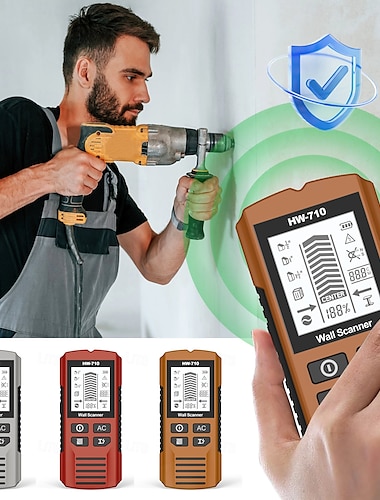  multifunctionele handheld metaal &wanddetector, 5-in-1 stud finder scanner, draagbare draadbuis-stroomscanner, lcd-scherm, geschikt voor het detecteren van metaal, kabels, hout