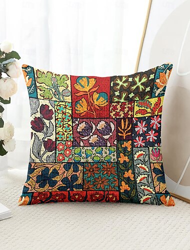  Vintage Ethnische Dekorative Wurfkissenbezug 1PC Weiches Quadrat Sofa Kissenbezug für Schlafzimmer Wohnzimmer Sofa Stuhl