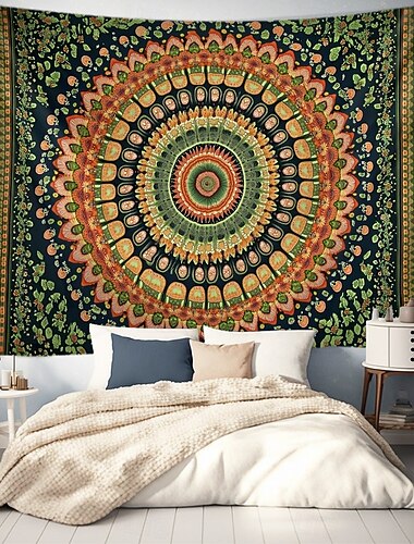  Мандала богемный висячий гобелен Wall Art Большая гобеленовая роспись Декор фотографии Фон плед занавеска Декор для дома спальни гостиной