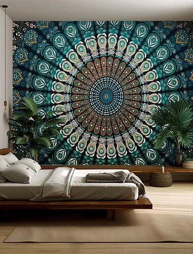  Mandala Bohemian hängender Wandteppich große Wandteppich Wanddekoration Fotohintergrund Decke Vorhang Zuhause Schlafzimmer Wohnzimmer Dekoration
