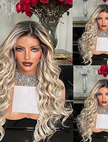  brazilské vlasy popelavá blond bez lepku 5x5 krajkové zapínání paruky volná část ombre barevná 13x4 krajková přední paruka s dětskými vlásky pro ženy