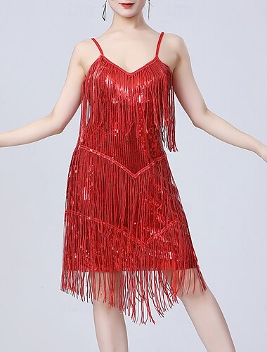  Latijnse dans Kleding Kwastje Pure Kleur Gesplitst Dames Prestatie Opleiding Mouwloos Hoog Polyester