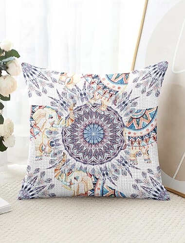  Mandala Bohemian Decoratieve Kussensloop 1PC Zachte Vierkante Bankkussenhoes Kussenhoes voor Slaapkamer Woonkamer Bank Stoel