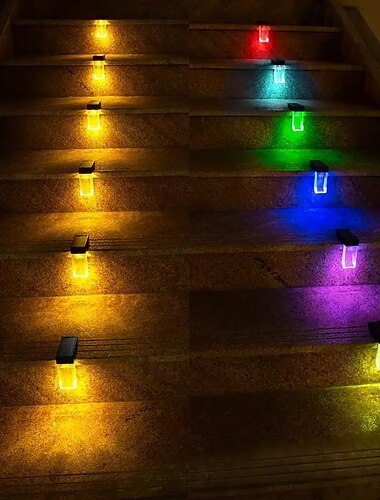 2/4 stuks led solar buitenverlichting traptredeverlichting waterdichte hekverlichting tuintrap tuin veranda decoratie solar wandlamp