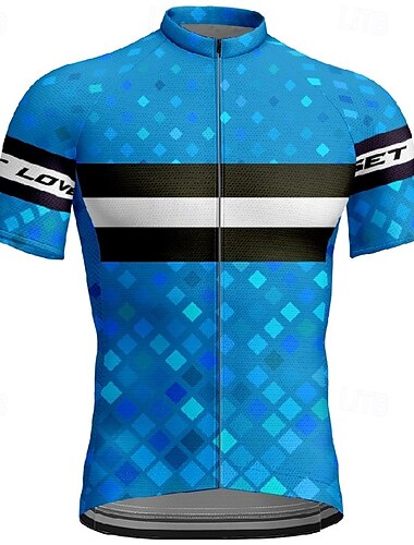  Herre Sykkeltrøyer Kortermet Sykkel T-skjorte Jersey med 3 baklommer Fjellsykling Pustende Hurtigtørkende Anatomisk design Vidje Gul Rød Blå sport Klær