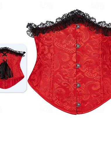  Rokoko Korzet Maškarní Korzet přes ňadra cosplay Zaštíhlující Push Up Žakár Žakár Dámské Královský Plesová maškaráda Párty Karneval v Benátkách Dospělé Korzet