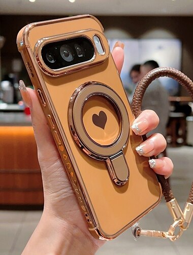  Handy Hülle Handyhüllen Für Google Pixel 9 Pro Pixel 9 Pro XL Pixel 8 Pro Pixel 8 Pixel 9 Rückseite mit Halterung mit Handschlaufe Stoßresistent Retro Plattierung