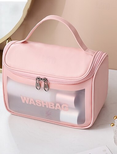  Transparente Kosmetiktasche mit großem Fassungsvermögen, wasserdichte Reise-Kulturtasche für Damen, tragbarer Kosmetik-Organizer