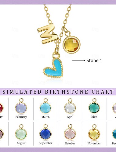  Collar de piedra de nacimiento y letra personalizado mejor regalo para mamá - Colgante de delfín con temática oceánica regalo de joyería personalizado para el Día de la Madre Día de la Mujer Día de