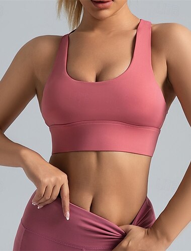  Mujer Sujeción Ligera Sujetadores de Deporte Sujetador para correr Espalda Abierta Espalda cruzada Sujetador superior Acolchado Aptitud física Deportes recreativos Corriendo Transpirable Ligero Suave