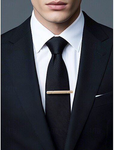  Klassische Krawattenklammer aus Metall für Herren – 7 Farben erhältlich, schlichtes, poliertes Design, formelles Business-Hochzeitsaccessoire für Männer