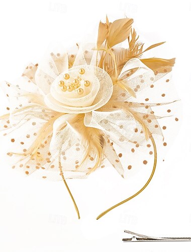  Headpiece Tulle Feathers Wedding Evening Party Elegant Wedding With Feather Headpiece Headwear