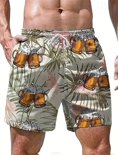  Herren Bademode Surfshorts Badehose Schwimmshorts kurz Surfshorts Unten Kordelzug Mit Taschen Schwimmen Surfen Strand Wassersport Bedruckt Sommer Frühling