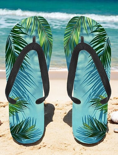  Unisex-Flip-Flops „Tropical Sunset“ – lebendige Strandsandalen mit Palmen-Print für Sommer, Pool und Urlaub