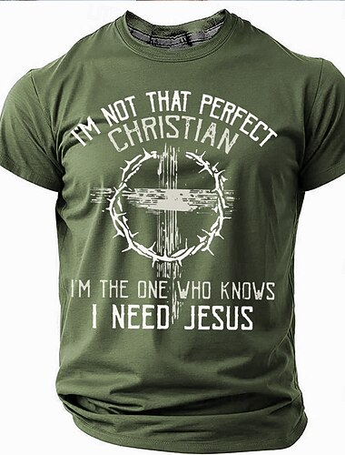  Påske Herre Jesus T skjorte Kortermet T skjorte 3D-utskrift Crew-hals Skjorte Designer Fritid Fest Ferie Svart Blå Grønn Sommer Vår Klær S M L XL XXL XXXL