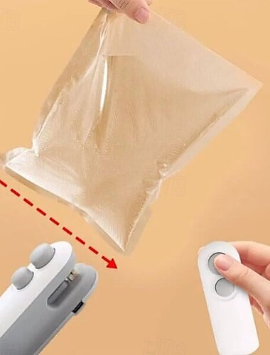 mini selador de sacos, selador térmico portátil para sacos plásticos, máquina de selagem de lanches portátil para cozinha doméstica, selador de pressão manual fácil &selar novamente, conservar
