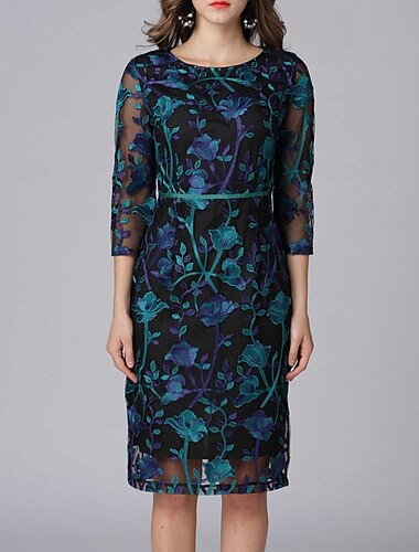  Kleid Brautmutterkleid Elegant Lässig Rundhalsausschnitt Knielang Polyester Kurzarm mit Knöpfe 2025