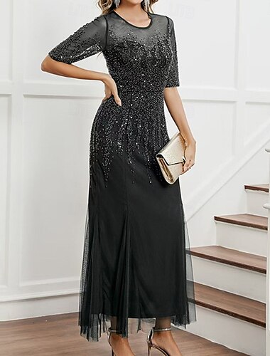  Retro Vintage Roaring 20s 1920s Flapper Dress Dress Christmas Party Dress The Great Gatsby Sequins Mesh Women's Carnival Masquerade Wedding Wedding Guest Bachelorette Party Adults' Dress Homecoming