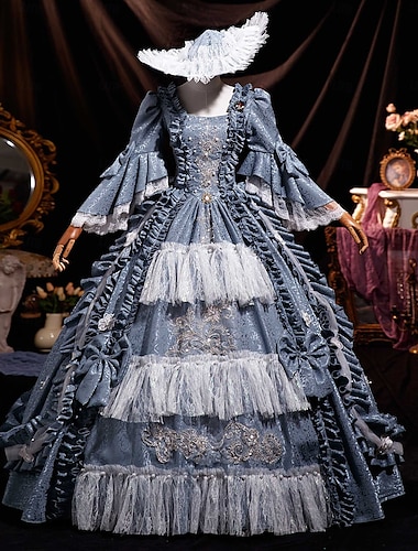  Rokoko-Ballkleid für Damen aus dem 18. Jahrhundert, Prinzessin Maria Antonietta, Rokoko, viktorianisches Renaissance-Urlaubskleid