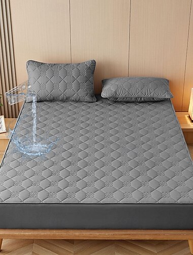  Koninklijke Volledige Koning Beschermende Bedcover Waterdichte Matrasbeschermer Gequilt Fitted Matras Pad Bedbeschermer Matrascover met Elastische Band Verdikte Urine-Proof