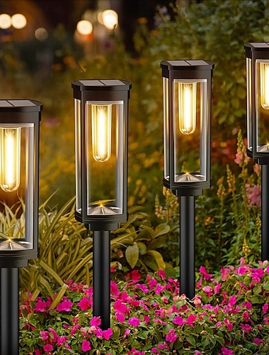  Zonne-energie padverlichting voor buiten, op zonne-energie werkende tuinverlichting waterdicht IP65, automatisch aan/uit buitenlamp voor gazon, terras, looppad, oprit, decoratie, tuinverlichting