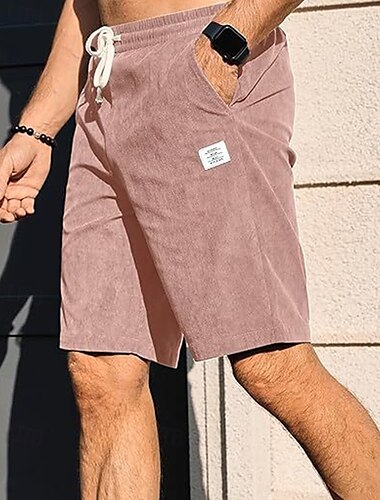  Men's Shorts Summer Shorts Casual Shorts Pocket Drawstring Elastic Waist Plain Comfort Breathable Short Outdoor Vacation Sport Casual Black White