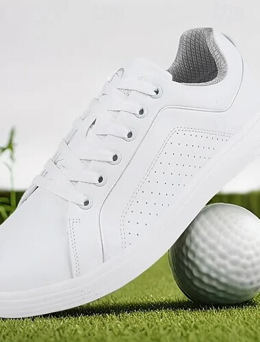  Performance-Golf-Sneakers für Herren in Weiß und Schwarz, strapazierfähige Mikrofaserkonstruktion, ideal für Golfer im Alltag