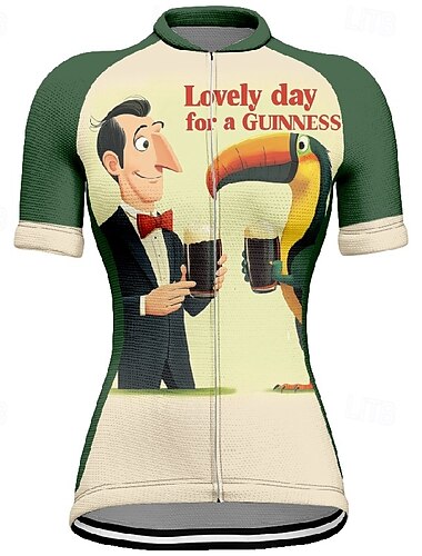  Dame Sykkeltrøyer Kortermet Sykkel T-skjorte Jersey med 3 baklommer Fjellsykling Pustende Hurtigtørkende Anatomisk design Vidje Vinrød Grønn Grafisk sport Klær