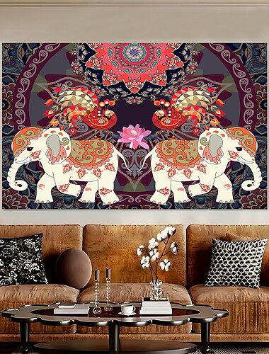  Mandala Elefant Wandteppich Wandkunst Großes Wandteppich-Mural-Dekor Fotografien Hintergrund Decke Vorhang Wohnraum Schlafzimmer Wohnzimmer Dekoration