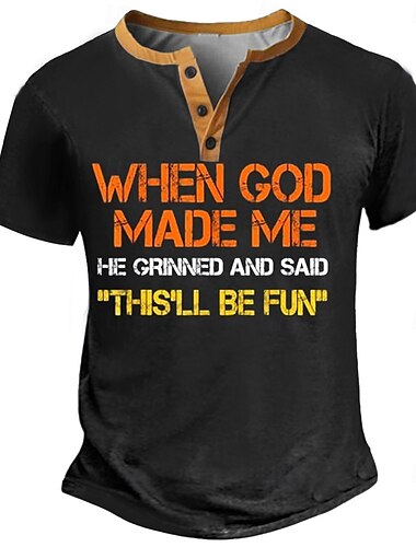  Herren Ostern Lustig T Shirt Henley Hemd Kurzarm Designer Retro Vintage Straße Lässig Täglich Sommer Frühling Armee-Grün Dunkel Braun Schwarz Marineblau Henley Henley T-Shirt