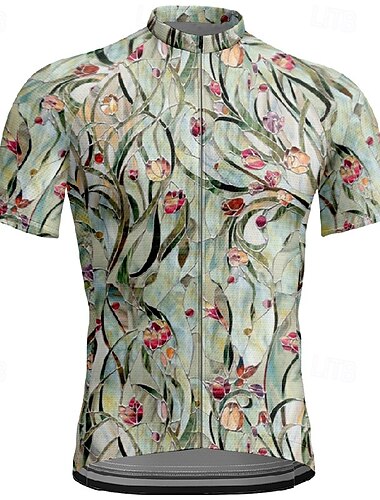  Herren Radtrikot Kurzarm Fahhrad T-Shirt Trikot mit 3 Gesäßtaschen Mountainbike MTB Atmungsaktiv Schnelltrocknend Anatomisches Design Feuchtigkeitsableitend Grün Sport Bekleidung