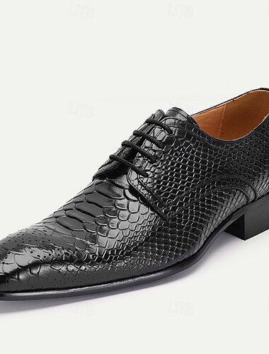  Elegante Oxford-Schnürschuhe aus Pythonleder für Herren – perfekt für Kentucky Derby und formelle Anlässe
