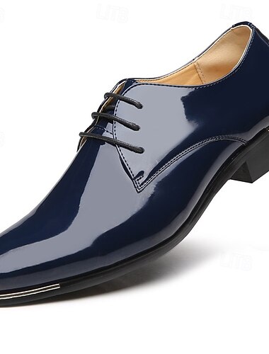  Ballschuhe für Herren, leuchtend rote Oxfords aus Lackleder mit Schnürung für stilvolle formelle Anlässe