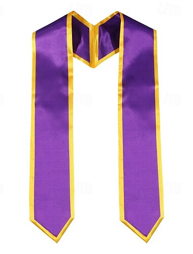  Unisex-Abschlussstola, schlichte Abschlussschärpe, Ehrenstola für Studenten, 175 cm lange, doppellagige, einfarbige Abschlussstola aus Satin, Geschenk zur Ehrenzeremonie