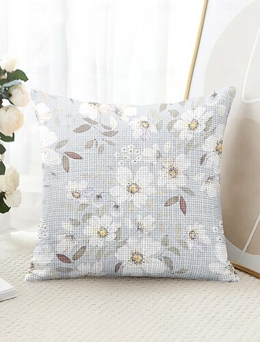  Blumen dekorative Wurfkissenbezug 1PC weicher quadratischer Couchkissenbezug Kissenbezug für Schlafzimmer Wohnzimmer Sofa Stuhl