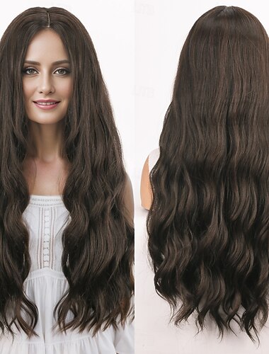  Syntetické paruky Vlnitá Curly Weave Vrstvený střih S ofinou na stroji Paruka 28" A1 Umělé vlasy Dámské Klasické Pohodlné Zářící barvy Smíšené barvy
