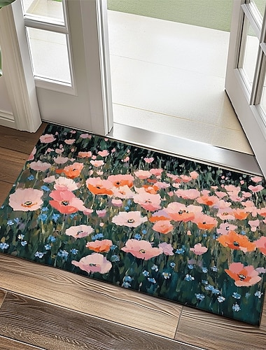  Blomsterdörrmatta Kök Matta Golvmatta Halkfri Områdesmatta Oljetålig Matta Inomhus Utomhus Mat Sovrumsdekor Badrumsmatta Entrématta Vår Sommar