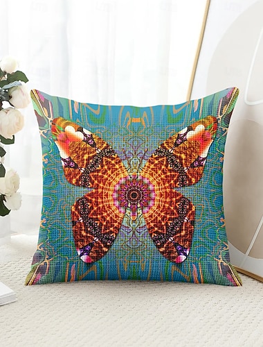  Bohemian Vlinder Decoratieve Gooi Kussensloop 1PC Zachte Vierkante Bank Kussenhoes Pillowcase voor Slaapkamer Woonkamer Bank Stoel