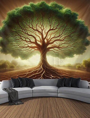  Tree of Life Hanging Tapestry Wall Art Large Tapestry Mural Decor Photograph Backdrop Blanket Curtain Home Bedroom Living Room Decoration