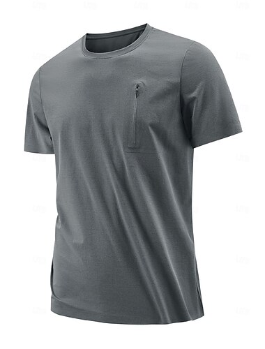  Herren T Shirt T-Shirt Kurze Ärmel Rundhalsausschnitt Sommer Einfarbig Mode Designer Basic Seitentaschen Urlaub Straße Ausgehen Hellblau Eisengrau Dunkelgrau Top T-Shirt für Herren
