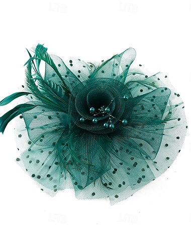  Helm Tule Veren Bruiloft Avond Feest Elegant Bruiloft Met Veer Helm Hoofddeksels