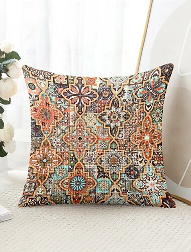  Mandala Bohemian dekorative Wurfkissenbezug 1PC weicher quadratischer Sofakissenbezug Kopfkissenbezug für Schlafzimmer Wohnzimmer Sofa Stuhl