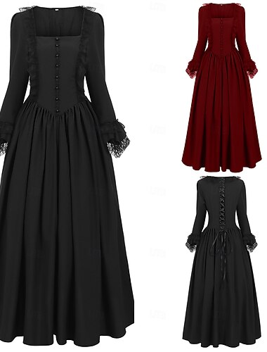  Medievale Rinascimento Abito da cocktail Vestito Abito da Ballo Straniero Elfico Costume Per donna Celtico Fantasia Reale Halloween Carnevale Mascherata LARP Fiera Rinascimentale Festival Adulti