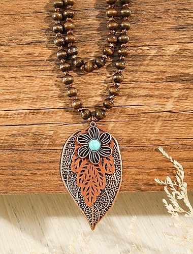  Mujer Collares Vintage Calle Hoja Collares