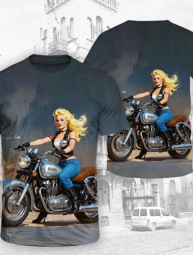  T-shirt Tee Retro Poster Retro Girl Graphic For Men's Adults' Masquerade 3D Print Casual Daily Comic Con