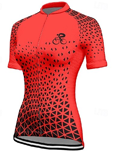  Women's Cycling Jersey Short Sleeve Bike Tee Tshirt Jersey with 3 Rear Pockets Mountain Bike MTB Breathable Quick Dry Anatomic Design Wicking Yellow Red Purple Sports Clothing Apparel