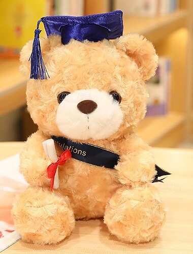  Abschlussgeschenke Teddybär Stofftier Plüschtier mit Doktorhut Samt Goldbarren Quaste Diplom für Mann Frauen Mädchen Jungen Glückwunschparty