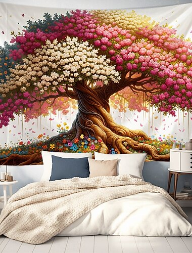  Baum des Lebens Wandteppich große Wandkunst Wandteppich Wanddekoration Fotohintergrund Decke Vorhang Wohnraum Schlafzimmer Einrichtung