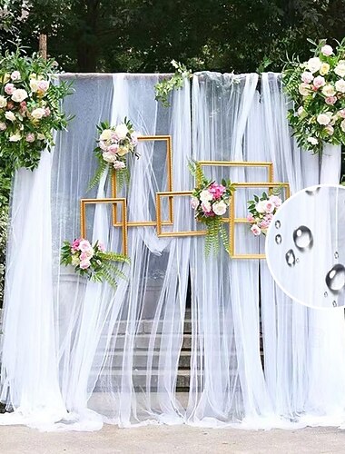  バレンタインデーの結婚式用の白いベール、ベールのドレープ、ドレープ、椅子の背もたれのベール、結婚式の装飾、椅子の背もたれのベール、天井のベール、オーガンザ メッシュ